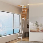 54 Inch Retractable Aluminum Attic Ladder Adjustable Portable Loft Stairs. Fixed Price $298.99.