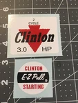 Clinton Engine Decal Set 2 Cycle 3 Hp E-z Pull Panther Go Kart Minibike. Fixed Price $14.40.