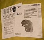 Briggs & Stratton 2004 Operating Maintenance Manual 091200-091400-092200-093300+. Fixed Price $13.95.