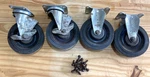 Snap-on Toolbox Roll Back Soft Caster Wheels Set Four Two Lock Rigid. Fixed Price $32.00.