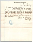 1877 Letter United States Attorneys Office George Sanger 1ST Pres John Hancock. Fixed Price $34.99.