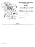 Briggs & Stratton Engine Model 243431 243434 Operator's Manual Maintenance. Fixed Price $16.50.