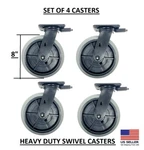 1 Or 4! 8" Inch Rubber Caster Wheels Swivel Lock Trolley Tool Cart Durable 860LB. Fixed Price $21.24.