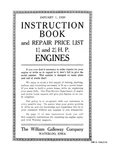 Galloway Engine Instruction Book 4 8 12 16 Hp. Fixed Price $14.95.