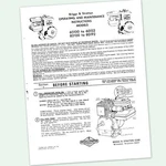Briggs And Stratton 2HP Engine 60100 60152 Operators Manual Operating Points. Fixed Price $11.97.