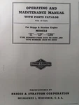 Briggs Stratton Model "zz" Zzp "ZR6" Engine Owner, Parts & Service Repair Manual. Fixed Price $93.46.