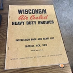 Wisconsin Air Cooled Heavy Duty Engines Instruction Book MM-270-E &warranty Card. Fixed Price $9.74.