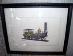 Antique Framed Steam Engine Dewitt Clinton. Fixed Price $149.50.
