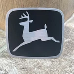 John Deere Genuine Oem Leaping Decal Sticker 3-1/8" X 2 3/4" Silver Finish. Fixed Price $18.00.