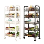 Storage Rolling Cart, 5 Tier Metal Utility Shelf Organizer With Wheels. Fixed Price $31.91.