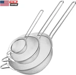 Mesh Strainers, 3 Count Stainless Steel For Kitchen, Fine. Fixed Price $26.02.
