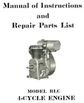 Lauson Model Rlc 4 Cycle Gas Engine Owner's Manual & Repair Parts List Motor. Fixed Price $28.00.