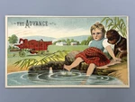 1880S Advance Thresher Engine Farm Advertising Trade Card Battle Creek Michigan. Fixed Price $38.95.