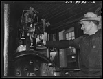 Photo:railroad Engineer Steam Locomotive Cab 1930S-1940S Man At Controls. Fixed Price $13.49.