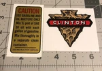 Clinton Engine Decal Early Style Knapped Arrowhead 3" With Caution For Panther. Fixed Price $13.90.