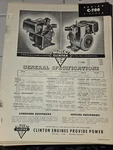 Clinton Engines Series C-700 4 Cycle General Specifications Parts List. Fixed Price $16.99.
