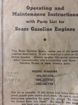 Sears 500.301109 Briggs Stratton Wi Engine Owner, Parts & Service Repair Manual. Fixed Price $33.96.