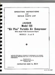 Jaeger 125 Air Compressor Owners Operators Manual Parts Catalog. Fixed Price $32.99.