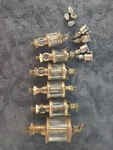 6 Vintage Lunkenheimer NO.2 NO.1 And NO.0 FIG.1300 Sentinel Oil Cup Sight Feed. Fixed Price $260.00.
