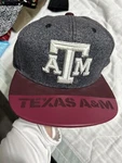 Texas A&m Aggies "adidas" Snapback Hat (adj) Gray/maroon Flat Rim Rubber Bill. Fixed Price $15.00.