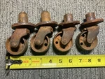 Antique Casters Payson Iron Swivel Piano Industrial 1 3/4" Wheel Set. Fixed Price $45.00.