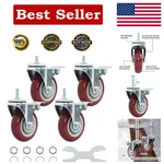 Heavy Duty 4-INCH Caster Wheels With Brake Industrial Strength And Smooth Roll. Fixed Price $40.56.