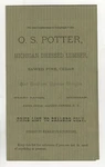 1883 Os Potter Michigan Dressed Lumber Flyer W/ Chicago Railroad Car Mover. Fixed Price $35.00.