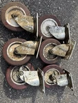 Antique Vintage Set Of Payson Swivel Caster Wheels 50/6. Fixed Price $75.00.