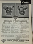 Clinton Engines Series D-700-2000 Long Life General Specifications Parts List. Fixed Price $16.99.