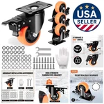 Durable Pvc Caster Wheels, 360-DEGREE Swivel Plates With Heavy Load Capacity. Fixed Price $49.79.