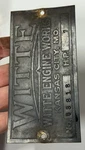 Brass Tag Name Plate 7HP Witte Serial No. B8818 Head Style Throttle Gas Engine. Fixed Price $47.99.