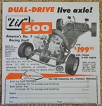 1961 Lil 500 Go Kart Print Ad Dual Drive Live Axle Clinton A490 Engine. Fixed Price $14.99.