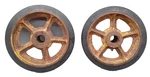 Antique Fairbanks Cast Iron Factory Cart Wheels 8" X 2". Fixed Price $99.00.