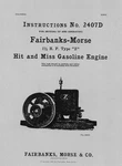 Fairbanks Morse 1 Hp Type Z Instructions No. 2407D (please Read Description). Fixed Price $8.95.