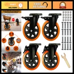 Heavy Duty 6 Inch Swivel Caster Wheels, 2800 Lbs Load, Silent Roll For Workbench. Fixed Price $85.99.