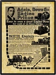 1916 Witte Works Gas Engines Metal Sign: Kansas City, Missouri. Fixed Price $21.88.