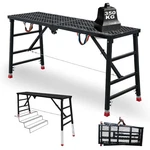 Foldable Scaffolding Platform Rolling Tower Adjustable Height Portable. Fixed Price $181.12.