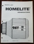 Homelite Generators 9HY 1B 1C Parts List Manual P/n 24712. Fixed Price $7.99.