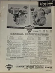 Clinton Engines Series D-700-3000 Long Life General Specifications Parts List. Fixed Price $16.99.