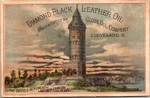 Trade Card Ohio Cleveland Diamond Black Leather Oil Garfield Monument 1890S V46. Fixed Price $10.35.