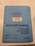 Kohler Electric Plants Operator Installation Service Manual 2.5CM21 1969. Fixed Price $184.43.