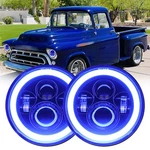 Pair 7" Led Headlights Blue Halo Fit Chevy Truck 1947 1948 1949 1950 1951-1957. Fixed Price $47.65.