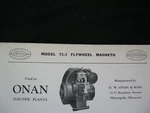 1937 Eisemann 71-J Onan Engine Flywheel Magneto Parts List & Diagram. Fixed Price $19.99.
