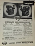 Clinton Engines Series A-2100-1000 Gem General Specifications Parts List. Fixed Price $16.99.