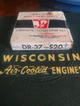 Wisconsin DR37-S20 Nos Piston Rings. Fixed Price $30.00.