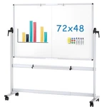 Viz-pro Double-sided Mobile Whiteboard 72 X 48" Magnetic Rolling Dry Erase. Fixed Price $246.91.