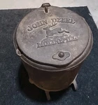 Vintage John Deere Moline Il Cast Iron Tractor Corn Planter Seed Hopper Can. Fixed Price $110.00.