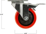 Shepherd Hardware Titan Casters 4 Inch Polyurethane Swivel Plate Wheel,. Fixed Price $14.99.