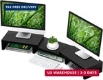 Tavr Dual Stand Riser Office Desktop Organizer For 2 Monitors, Adj. Fixed Price $38.98.