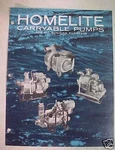 Vintage Homelite Carryable Pump Spec Sheet 14 Models. Fixed Price $5.99.